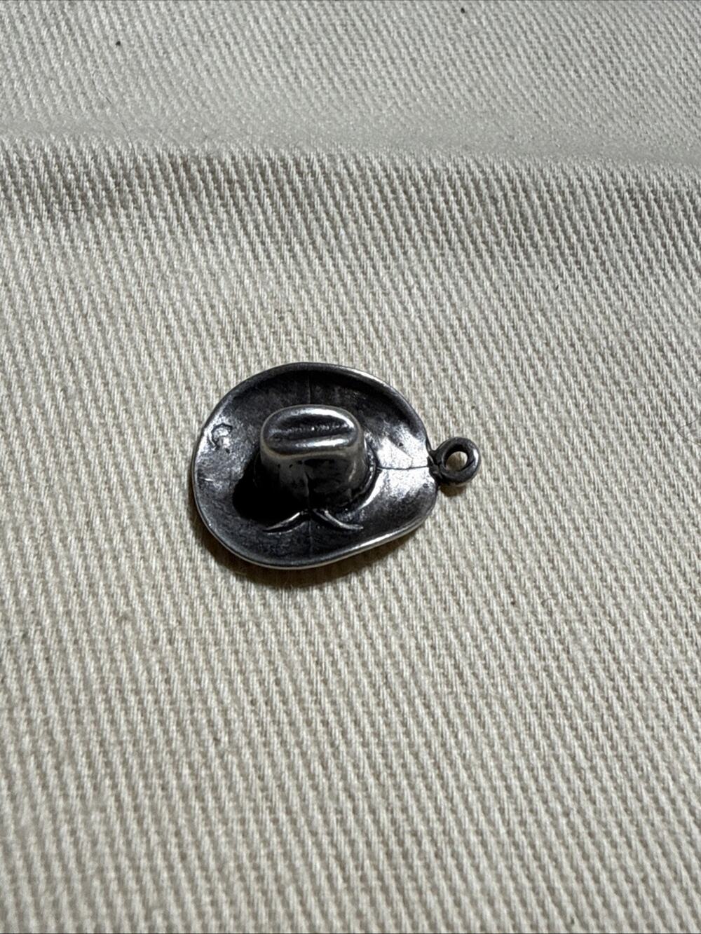Vintage Beau Sterling Silver Cowboy Hat Charm Western 3D Bracelet Pendant 925